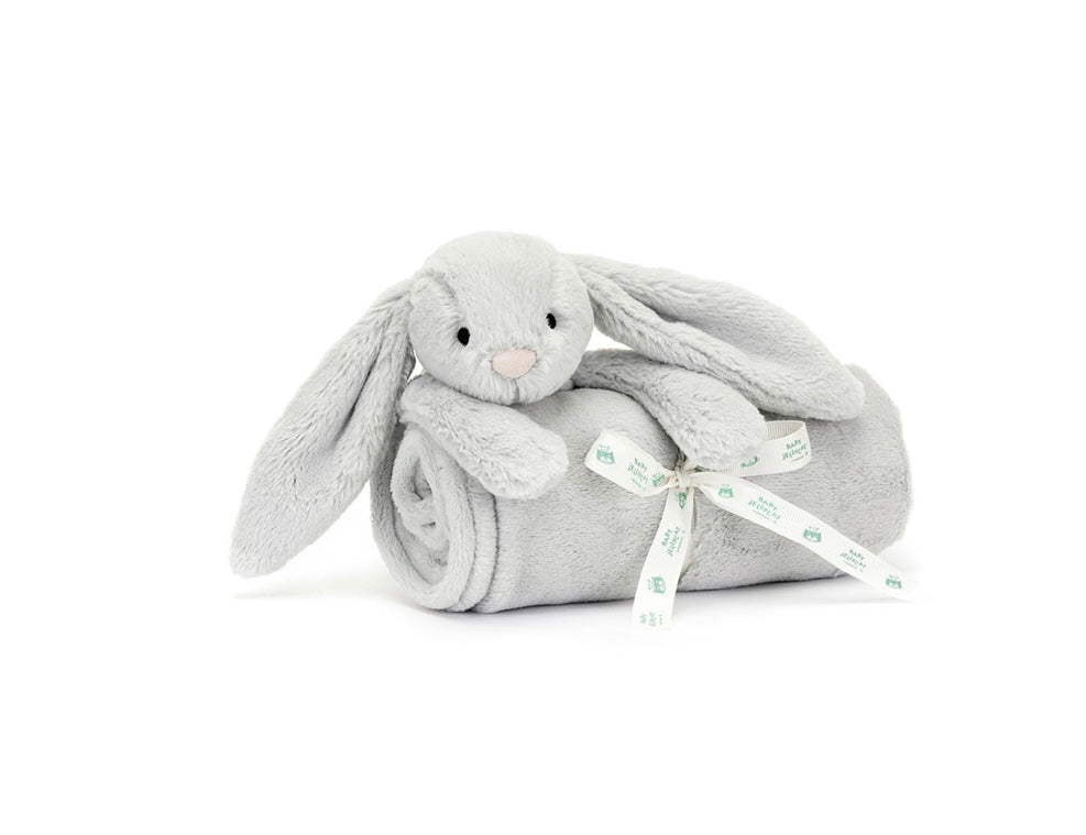 Bashful Silver Bunny Blankie - Jellycat